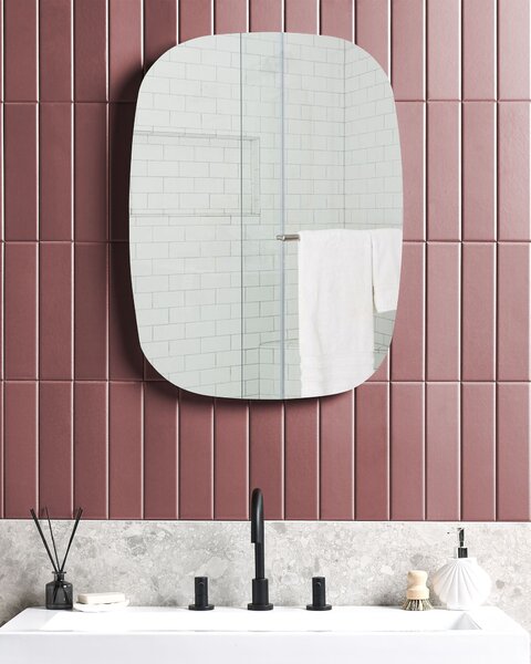 LED fürdőszobai tükör BERGERAC 58 cm 78 cm Ezüst