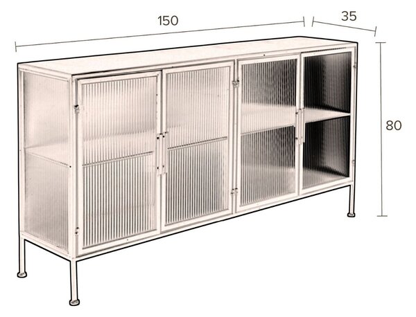 Üvegvitrin DUTCHBONE Boli 150 x 35 cm