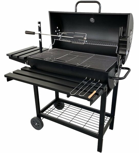 Kristen multifunkciós grill füstölővel + elektromos nyárssal, 41 x 115 x 82 cm