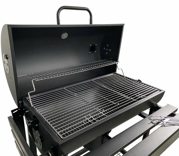 Kristen multifunkciós grill füstölővel + elektromos nyárssal, 41 x 115 x 82 cm