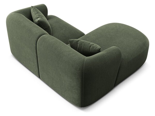 Zöld bársony sarokkanapé (bal oldali-heverő résszel) Campi – Cosmopolitan Design