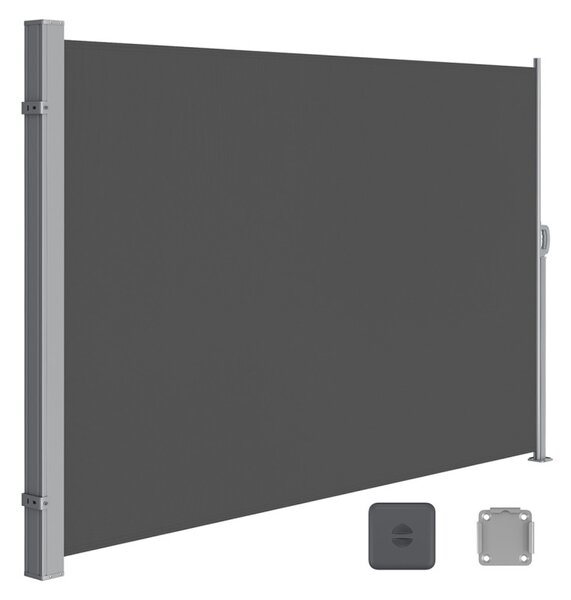 Oldalsó terasznapellenző, belátásgátló, szürke, 220 g/m² 160 x 300 cm