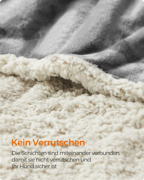 Feandrea Vízálló Kutya Takaró XXL Sherpa Fleece Anyagból Nagy és Extra Nagy Kutyáknak 203 x 152 cm Szürke