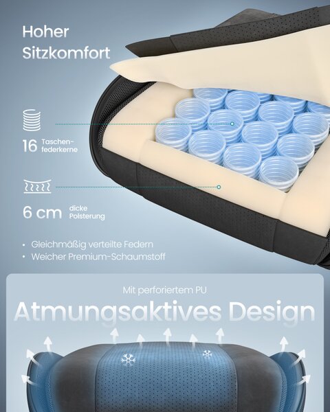 SONGMICS OBG079B01 Ergonomikus Gaming Szék Rugós Ülőpárnával és Lábtartóval Tintafekete
