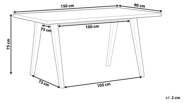 Étkezőasztal LENISTER Barna/fekete 150 cm 90 cm