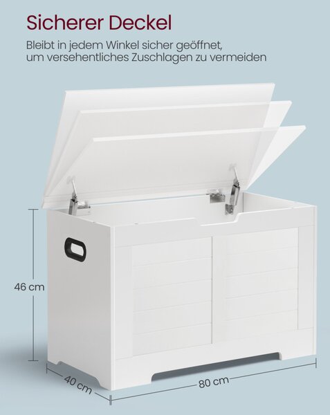 VASAGLE LSB063T14 Tároló Pad Forgácslap Fehér Biztonsági Zsanérokkal