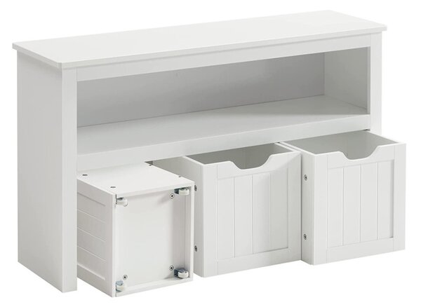 VASAGLE LHS380W01 Gyerek Tároló Szekrény MDF Fehér Kihúzható Tárolókkal