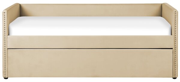 Kihúzható heverő Bársony TROYES 90 x 200 cm Bézs