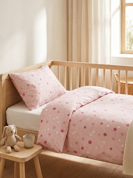 Sinsay - Pamut ágyneműhuzat garnitúra csillag mintával - pasztellpink