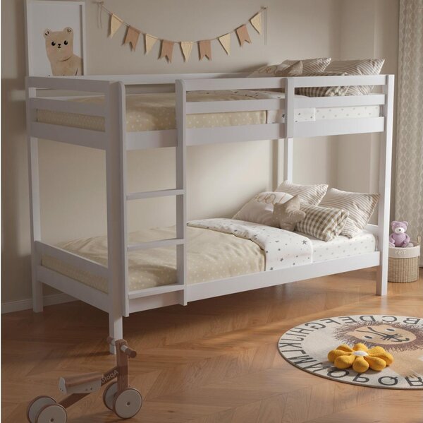 Gyerek emeletes ágy 90 cm Invocato (fehér) (ágyráccsal)