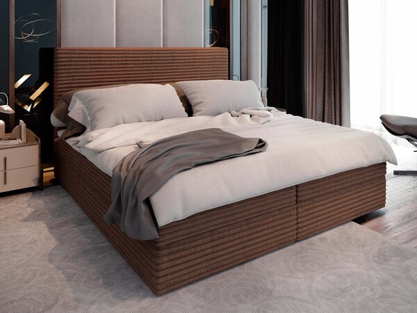 SAMANA ágyneműtartós boxspring ágy 180x200 - téglavörös