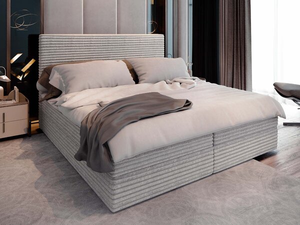 SAMANA ágyneműtartós boxspring ágy 140x200 - szürke