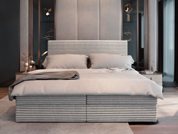 SAMANA ágyneműtartós boxspring ágy 140x200 - szürke