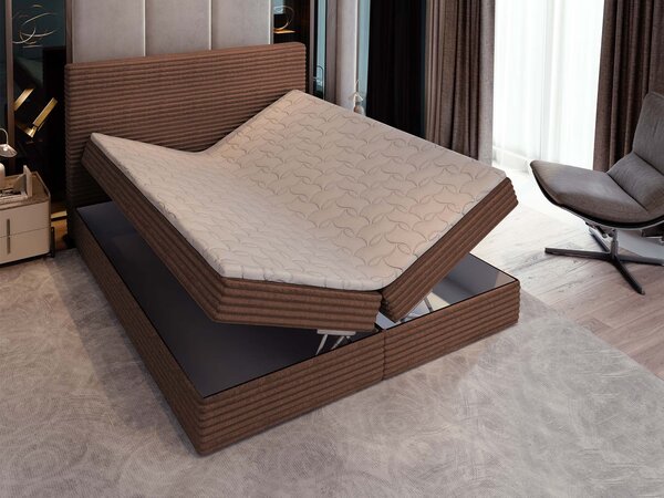 SAMANA ágyneműtartós boxspring ágy 180x200 - téglavörös