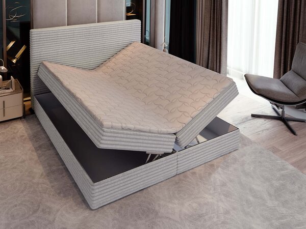SAMANA ágyneműtartós boxspring ágy 140x200 - szürke