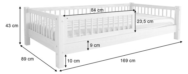 ELORA SLATS gyerekágy ágyneműtartóval 80x160 - natúr