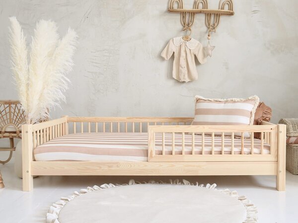 ELORA SLATS gyerekágy ágyneműtartóval 80x160 - natúr