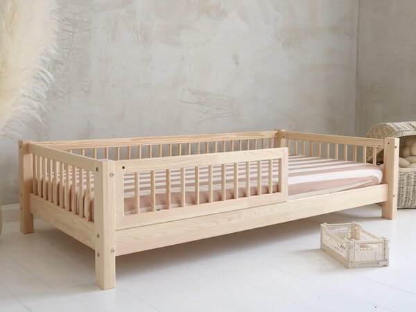 ELORA SLATS gyerekágy ágyneműtartóval 80x160 - natúr
