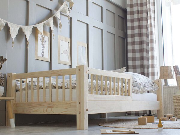 ELORA SLATS gyerekágy ágyneműtartóval 80x160 - natúr