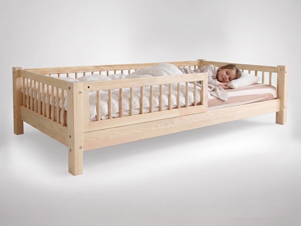 ELORA SLATS gyerekágy ágyneműtartóval 80x160 - natúr