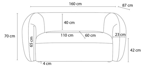 Zöld zsenília kanapé 160 cm Celine – Bobochic Paris