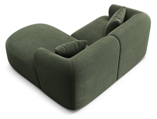 Zöld bársony sarokkanapé (jobb oldali-heverő résszel) Campi – Cosmopolitan Design
