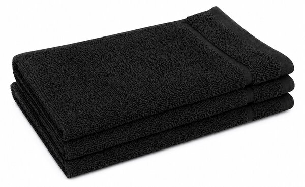 Classic fekete törölköző 30x30 cm, 100% pamut
