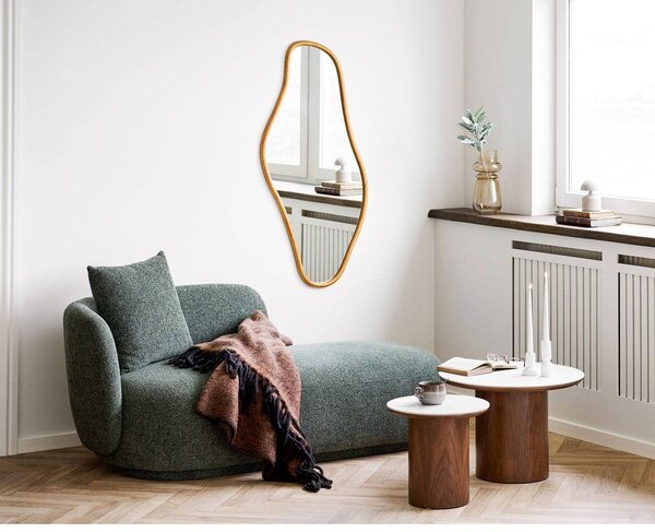 Sötét natúr színű kerek dohányzóasztal kerámia asztallappal ø 60 cm Noli – House Nordic