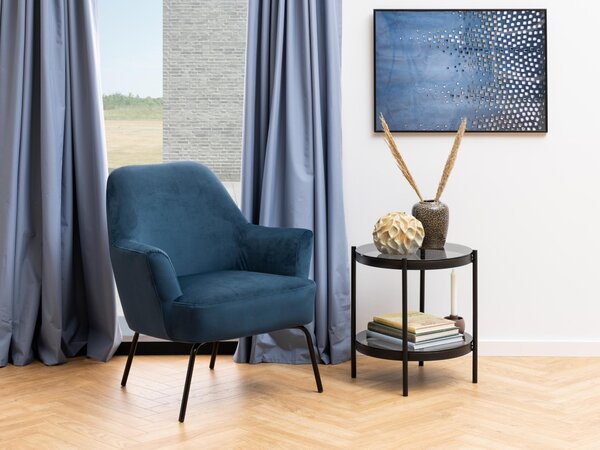 Fotel Norsica 408, Sötétkék, 75x75x83cm, Lábak: Fém