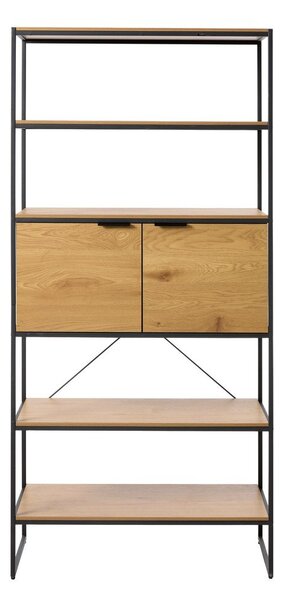 Natúr színű könyvespolc tölgyfa dekorral 90x190x40 cm Cesura – Unique Furniture