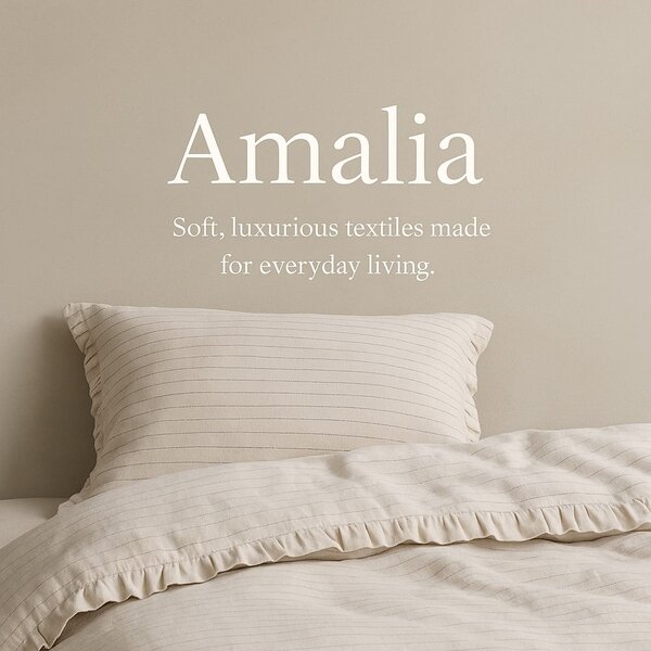 Bézs kétszemélyes-hosszabbított renforcé pamut ágyneműhuzat 240x220 cm Amalia Striped – Mila Home Luxury