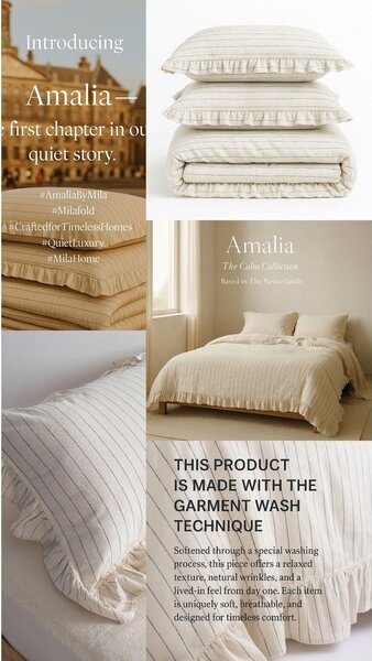 Bézs kétszemélyes-hosszabbított renforcé pamut ágyneműhuzat 240x220 cm Amalia Striped – Mila Home Luxury