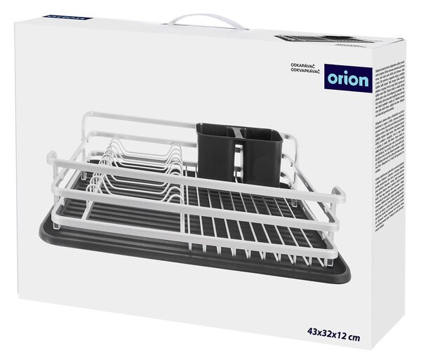 Fekete-fehér fém edényszárító 43x32 cm Deluxe – Orion