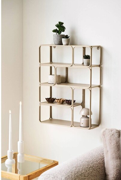 Bézs többszintes fém fali polc 48 cm Lanciano – House Nordic