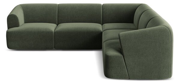Zöld bársony sarokkanapé Campi – Cosmopolitan Design