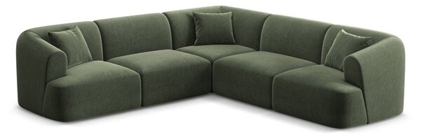 Zöld bársony sarokkanapé Campi – Cosmopolitan Design