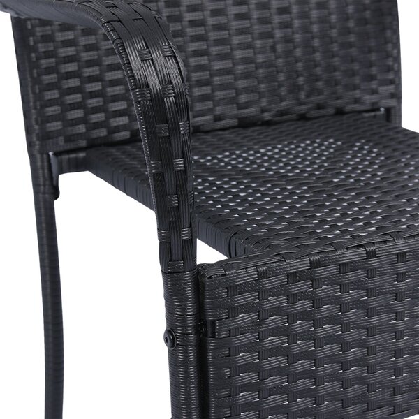 Juskys Yoro rattan székek 4 db - fekete