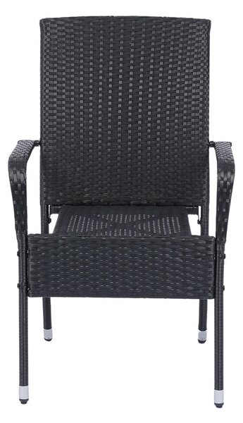 Juskys Yoro rattan székek 4 db - fekete