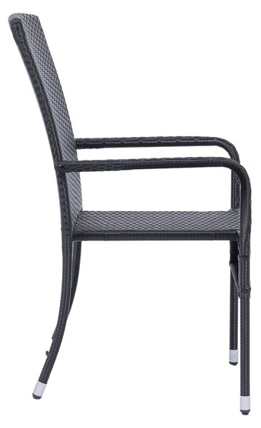 Juskys Yoro rattan székek 4 db - fekete