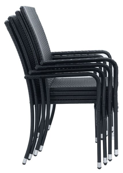 Juskys Yoro rattan székek 4 db - fekete