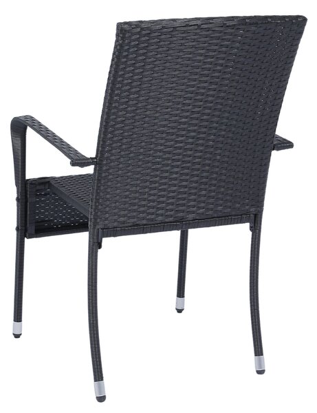 Juskys Yoro rattan székek 4 db - fekete