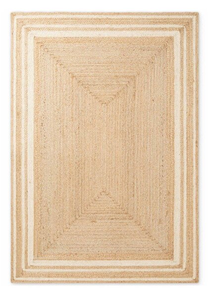 Krémszínű-natúr színű kétoldalas-kézi szövésű juta szőnyeg 80x150 cm Looma – Hanse Home