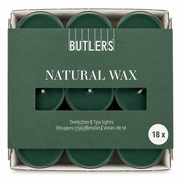 NATURAL WAX mécses 18db sötétzöld