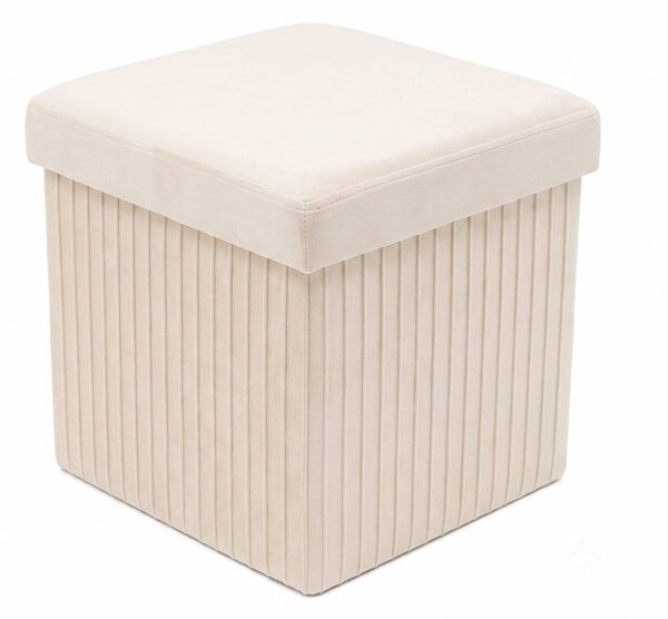 MALAGA összehajtható tárolós puff 38 cm ,bézs