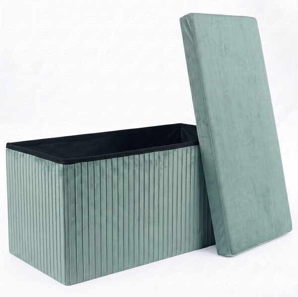 MALAGA összehajtható tárolós puff 76 cm ,menta