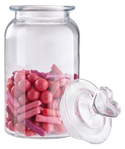SWEET HEART üveg tartó 1350 ml , szivecskés