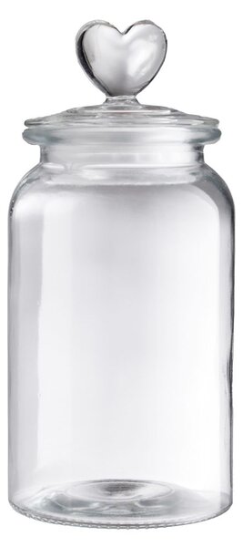 SWEET HEART üveg tartó 1350 ml , szivecskés