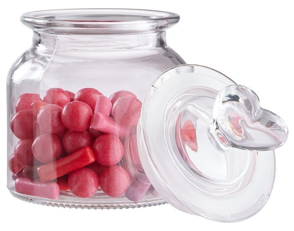SWEET HEART üveg tartó 650ml , szivecskés
