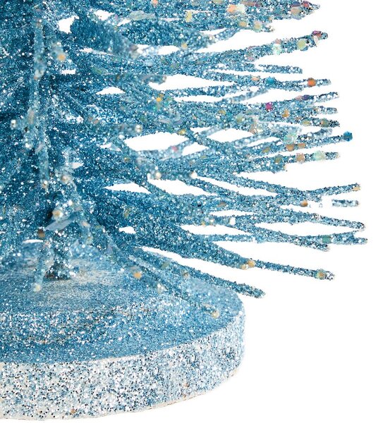 X-MAS csillógó fenyő 40cm , jégkék