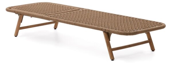 Barna tömörfa-fém kerti napozóágy Dandara – Kave Home